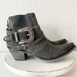 Junk Gypsy Lane HWY 237 Womens Short Cowboy Boots 7.5 Black Leather Western Wear